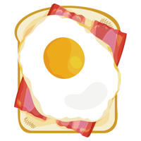 ベーコンエッグトーストのイラスト