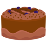 チョコレートケーキのイラスト（ホール）1