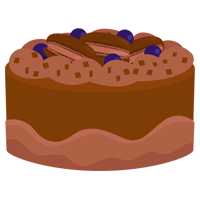 チョコレートケーキのイラスト（ホール）1