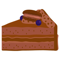 チョコレートケーキのイラスト（カット）1