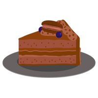 チョコレートケーキのイラスト（カット）2