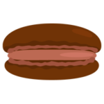 チョコレートのマカロンのイラスト