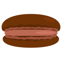 チョコレートのマカロンのイラスト