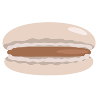 ミルクティーのマカロンのイラスト1