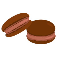 チョコレートのマカロンのイラスト3
