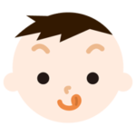 舌をペロっと出した男の子の表情のイラスト1