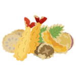 天ぷらの盛り合わせのイラスト1