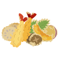 天ぷらの盛り合わせのイラスト1
