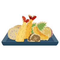 天ぷらの盛り合わせのイラスト2
