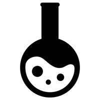 フラスコのアイコンのイラスト（白黒）