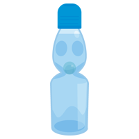 瓶ラムネのイラスト（青）