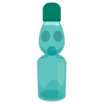 瓶ラムネのイラスト（緑）
