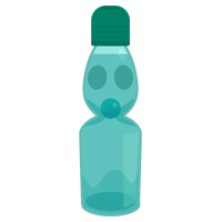 瓶ラムネのイラスト（緑）