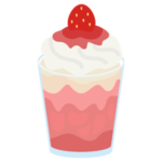 ストロベリーのフローズンドリンクのイラスト