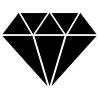 ダイヤモンドのアイコンのイラスト（黒）