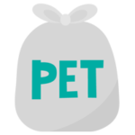 ペットボトルごみのアイコンイラスト（文字緑）2