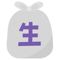 生ごみのアイコンイラスト（文字紫）2