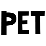 ペットボトルごみの文字のイラスト（黒）2