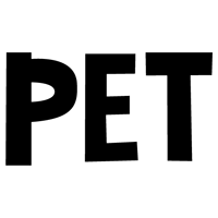 ペットボトルごみの文字のイラスト（黒）2
