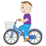 自転車に乗る若い男性のイラスト1