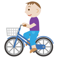 自転車に乗る若い男性のイラスト1