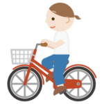 自転車に乗る若い女性のイラスト1