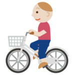 自転車に乗る若い男性のイラスト2