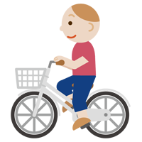 自転車に乗る若い男性のイラスト2