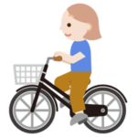 自転車に乗る若い女性のイラスト2