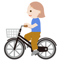 自転車に乗る若い女性のイラスト2