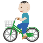 自転車に乗る中年男性のイラスト1