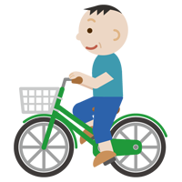 自転車に乗る中年男性のイラスト1