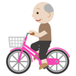 自転車に乗る高齢者の男性のイラスト1