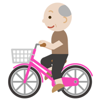 自転車に乗る高齢者の男性のイラスト1
