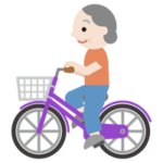 自転車に乗る高齢者の女性のイラスト1