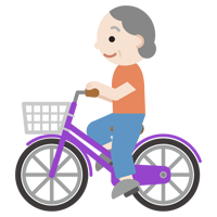 自転車に乗る高齢者の女性のイラスト1