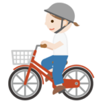 自転車に乗る若い女性のイラスト3