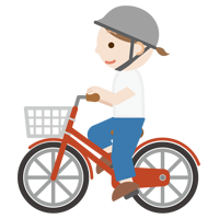 自転車に乗る若い女性のイラスト3