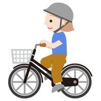 自転車に乗る若い女性のイラスト4