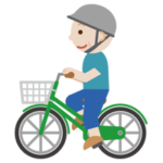 自転車に乗る中年の男性のイラスト2