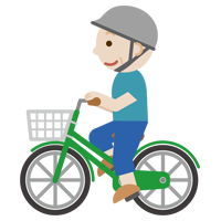 自転車に乗る中年の男性のイラスト2