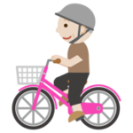 自転車に乗る高齢者の男性のイラスト2