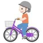 自転車に乗る高齢者の女性のイラスト2