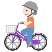 自転車に乗る高齢者の女性のイラスト2