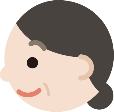 中年の女性の横顔のイラスト