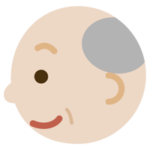 高齢者の男性の横顔のイラスト
