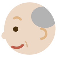 高齢者の男性の横顔のイラスト
