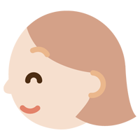 若い女性の横顔のイラスト（笑顔）
