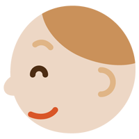 若い男性の横顔のイラスト（笑顔）