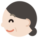 中年の女性の横顔のイラスト（笑顔）